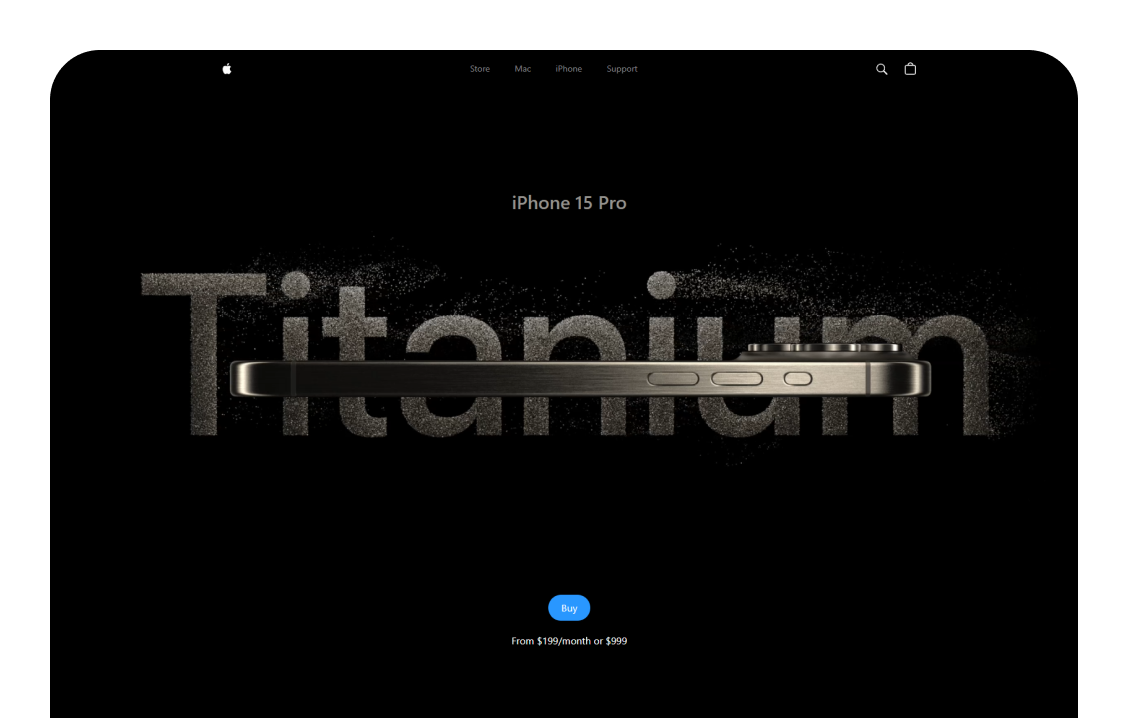 Animated Apple Iphone 3D Website